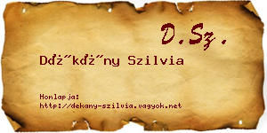 Dékány Szilvia névjegykártya