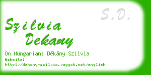 szilvia dekany business card